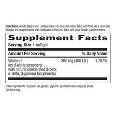 Gluten-free certification on Vitamin E-Complex packaging