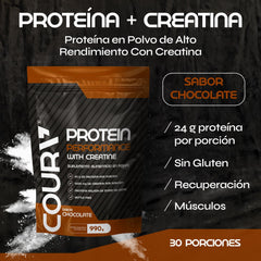 COURA Protein Performance chocolate serve showcases delicious flavor option for recovery shakes