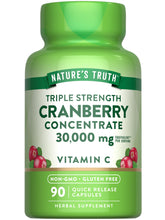 Nature's Truth Cranberry Concentrate Pills bottle front showing 30,000 mg per serving