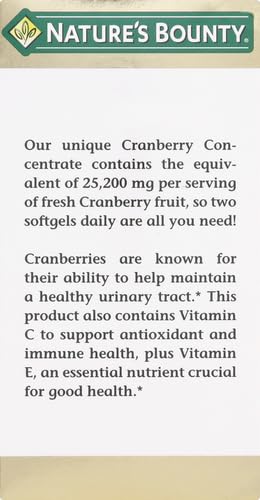 Cranberry dietary supplement bottle with packaging