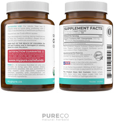 Product image showing bottle and capsules on white background