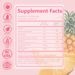 Detail of pineapple ingredients used in Crasye gummies