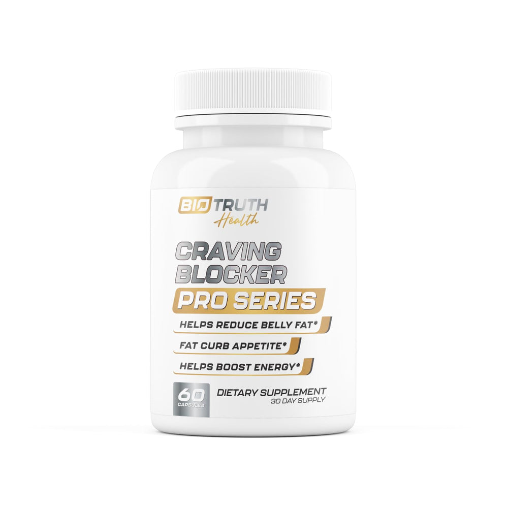Craving Blocker PRO Series packaging front with bottle and capsules
