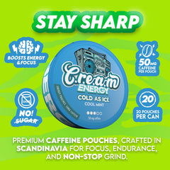 CREAM Energy Caffeine Pouches Cool Mint packaging 100ct