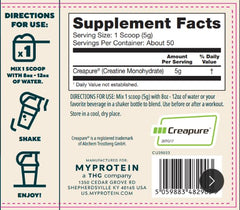 No fillers and pure creatine powder banner