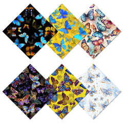 CREATCABIN 6-pack butterfly-design microfiber glasses cleaning cloths - 6.1x6.1 inches, image 1