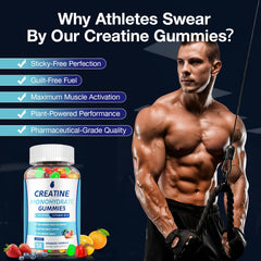 Serving size four gummies showing 5g creatine monohydrate