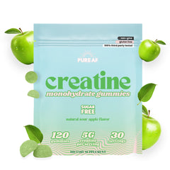 Front view of Creatine Gummies bottle in Sour Green Apple flavor