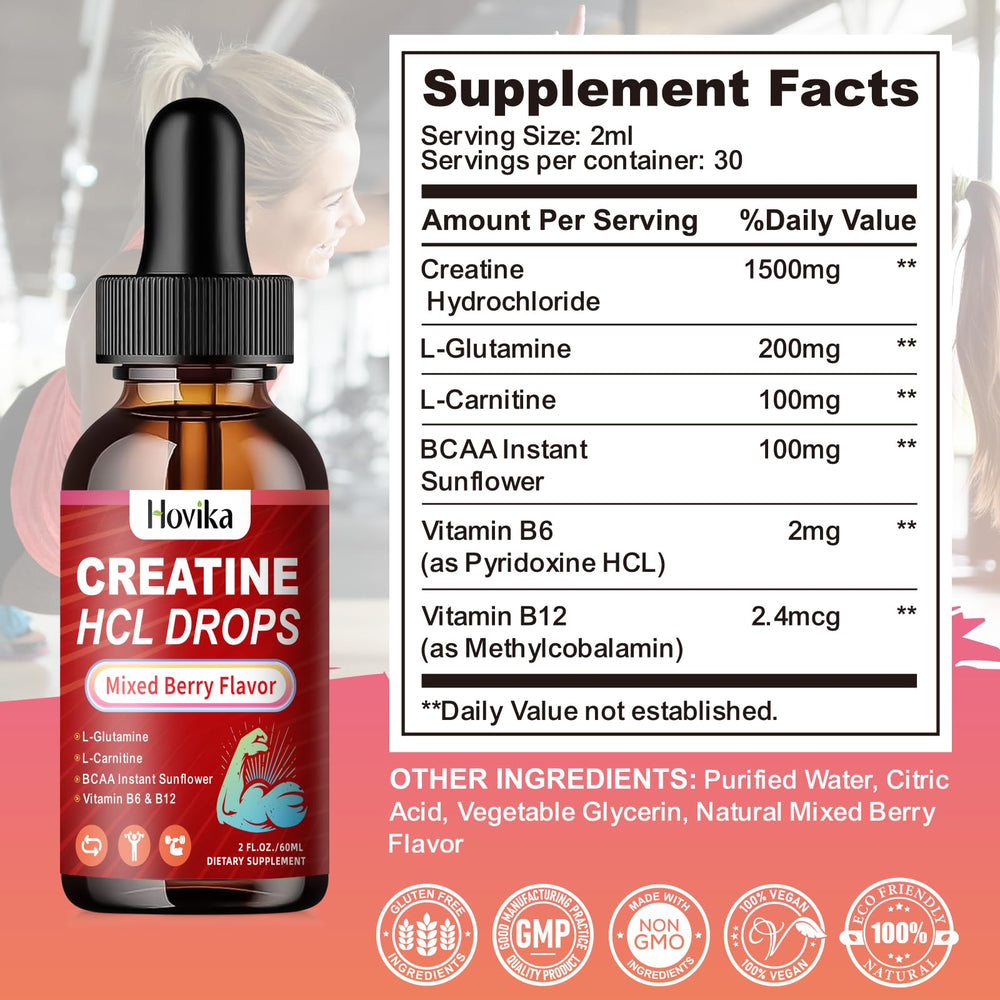Serving suggestion showing 2 ml drops ready to take