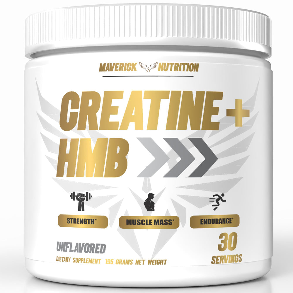 Creatine HMB unflavored powder 30 servings jar