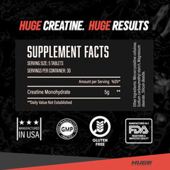 Back of bottle showing supplement facts and 5 g per serving