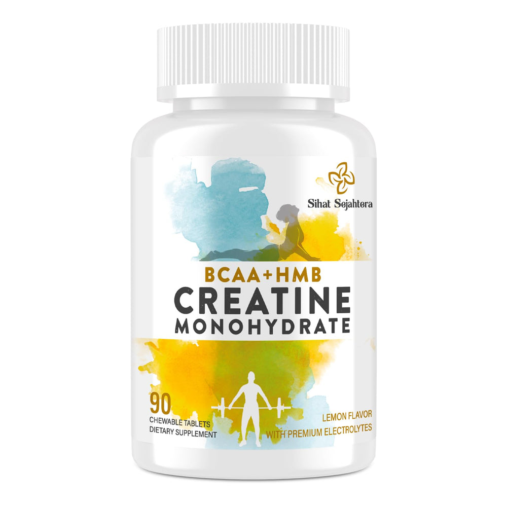 Bottle of 8-in-1 Creatine Monohydrate Chewables with Lemon flavor