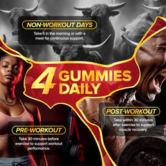 Gummies and label showing vegan, non-GMO, gluten-free attributes