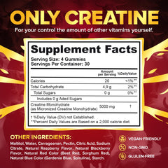 USA-made Creatine Monohydrate Gummies packaging and bottle