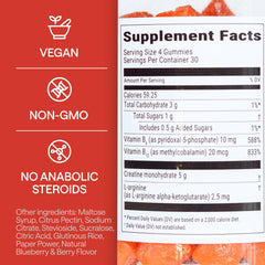 Close-up of 5g creatine gummy chews