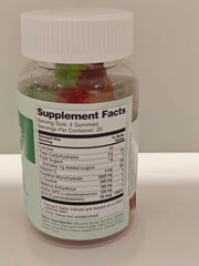 Nutrition facts panel on Creatine Monohydrate Gummies bottle