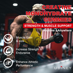 Product shot of Creatine Monohydrate Gummies bottle with 60 gummies