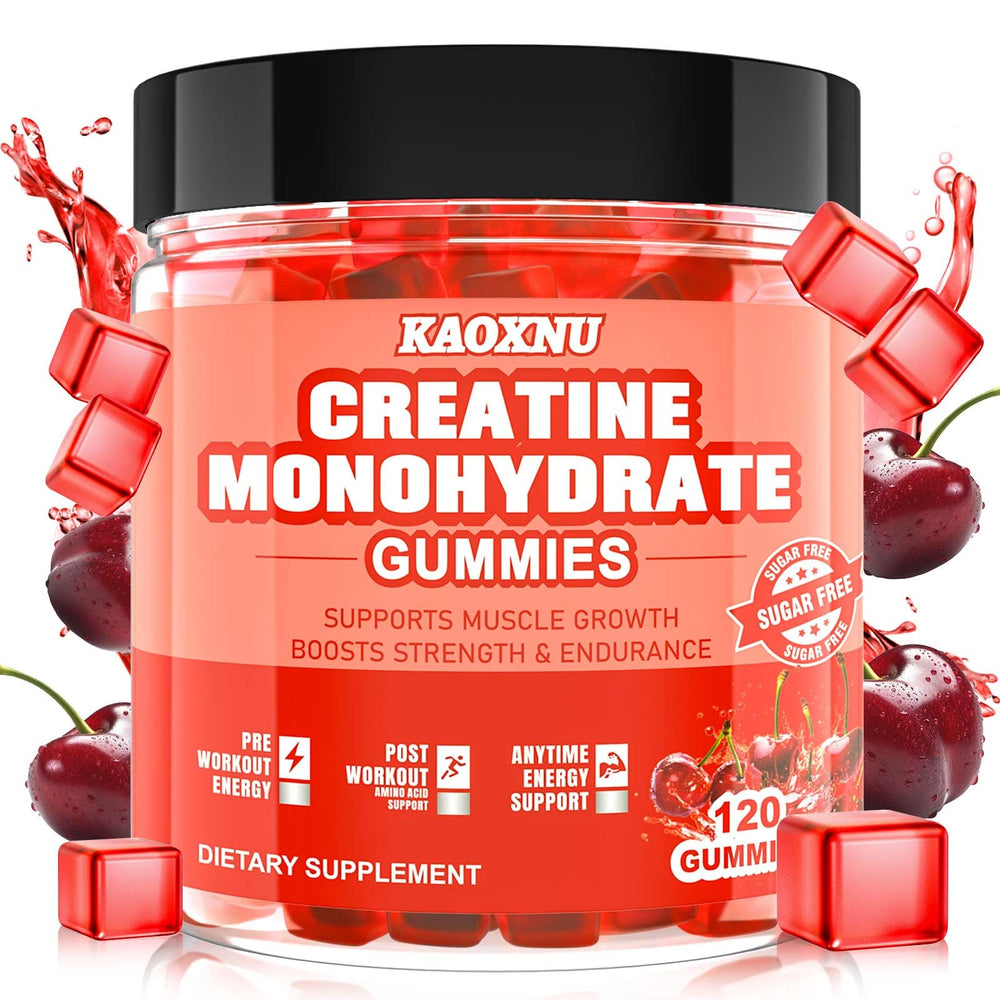 Creatine Monohydrate Gummies bottle 120ct – Cherry flavor