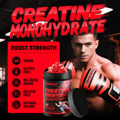 Ingredients list for Creatine Monohydrate Gummies Strawberry 5g per serving