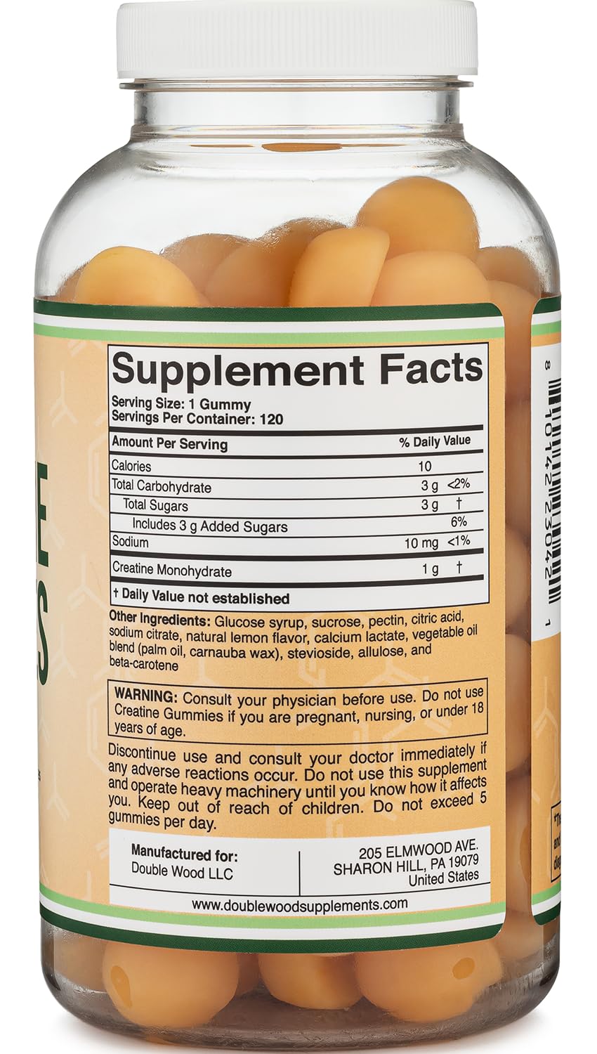 Gummies with a glass of water and fitness props