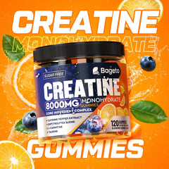 Front view of Creatine Monohydrate Gummies Complex label