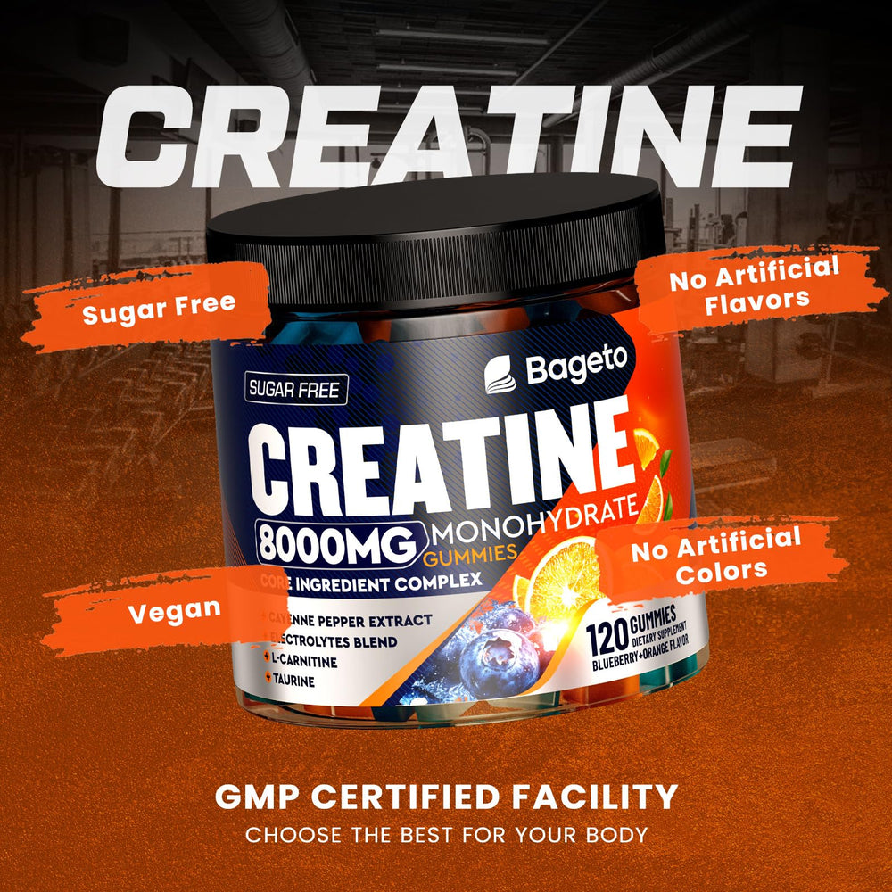 Gummy close-up with creatine information