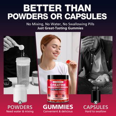 Athlete taking a raspberry-flavored gummy during workout