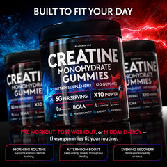 Label highlights BCAA, L-Carnitine, Taurine & Vitamin B12 on the gummies