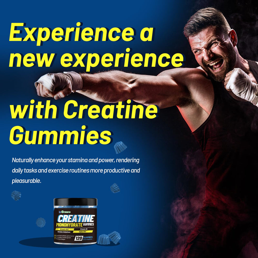 Gluten-free and sugar-free Creatine Monohydrate Gummies label