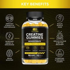 Close-up of lemon-flavored creatine monohydrate gummies