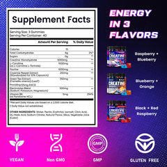 Vegan, gluten-free, and sugar-free labeling on bottle