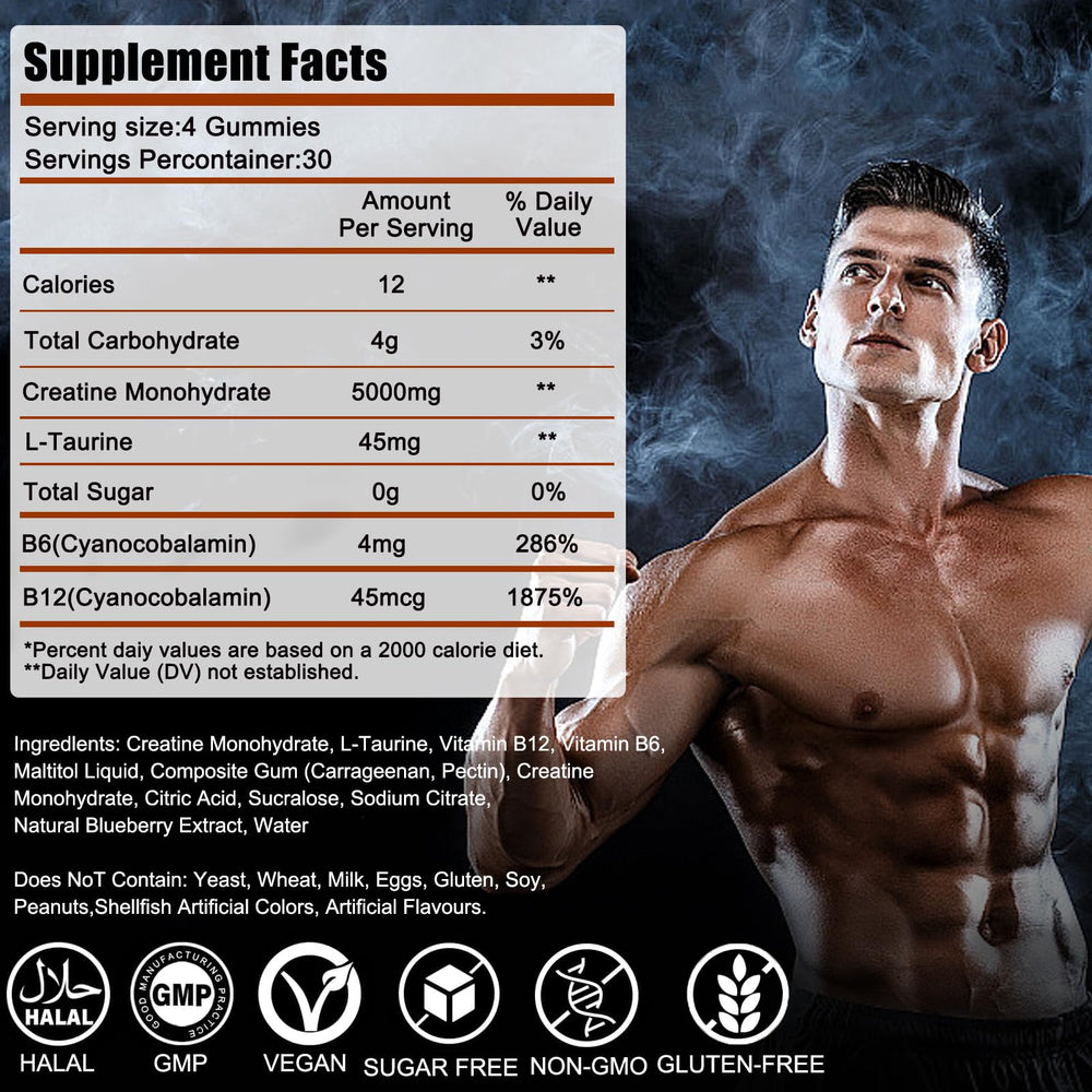 Sugar-free vegan gummies nutrition label