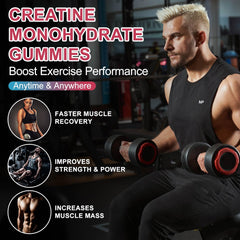 Vegan, sugar-free, gluten-free and non-GMO Creatine Monohydrate Gummies