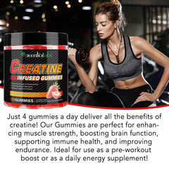 Athlete using Creatine Monohydrate Gummies during workout