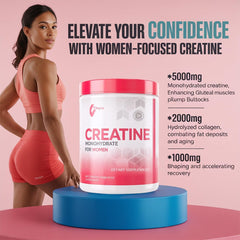 Close-up of powder showing creatine, collagen & BCAA components