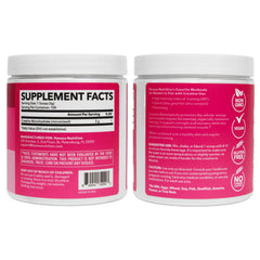Product packaging with label and scoop for Creatine for Women