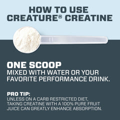 Dosing guidance for Creature Creatine Monohydrate 5g per serving