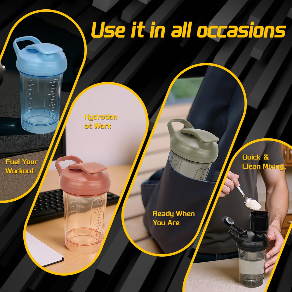 CREAWELLAY compact 14oz shaker fits in small gym bags.