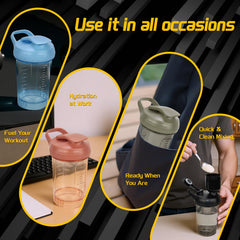 CREAWELLAY compact 14oz shaker fits in small gym bags.