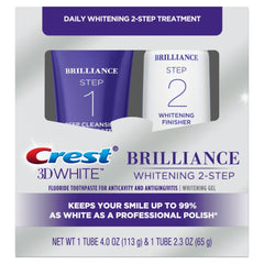 Smile before and after Crest 3D White Brilliance 2 Step Kit