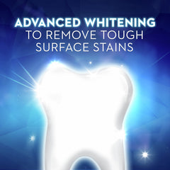 Close-up showing Crest 3D White Brilliance toothpaste with 4% hydrogen peroxide