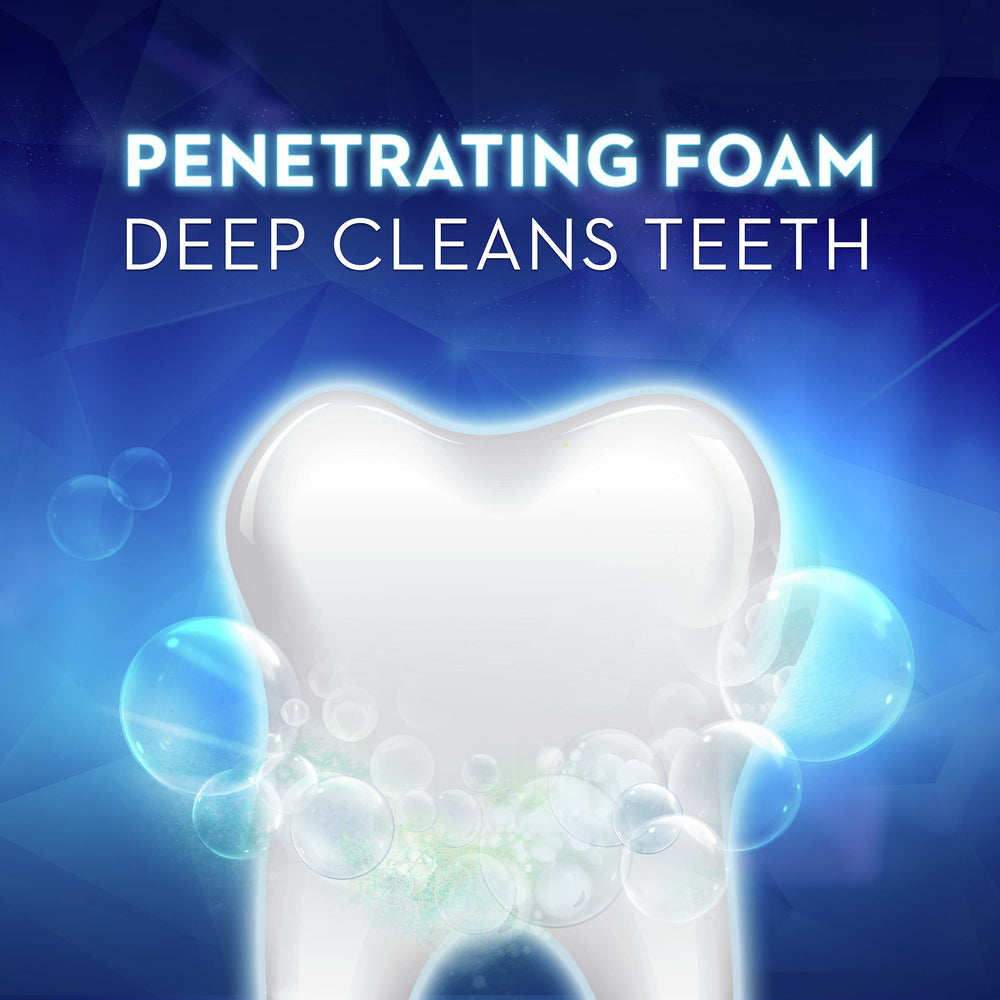 Close-up of stained teeth before whitening with Crest 3D White Brilliance