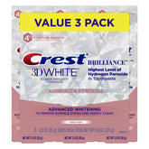 Crest 3D White Brilliance toothpaste with hydrogen peroxide 4% in 3 oz pack of 3