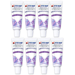 Crest 3D White Brilliance toothpaste in Vibrant Peppermint, travel size 0.85 oz (24 g) per tube, pack of 8