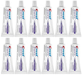 Crest 3D White Brilliance Vibrant Peppermint toothpaste travel size 0.85 oz (24 g) pack of 12 — front view