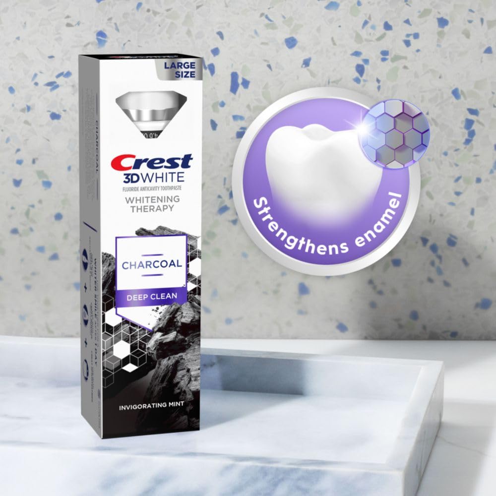 Fluoride and enamel protection information on Crest packaging