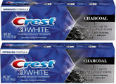 Front view of Crest 3D White Charcoal Toothpaste 2-pack