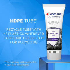 Two 3.5 oz tubes of Crest 3D White Whitening Therapy Charcoal Deep Clean toothpaste