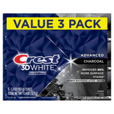 Front view of Crest 3D White Charcoal Toothpaste Pack of 3 (3.8 oz each)