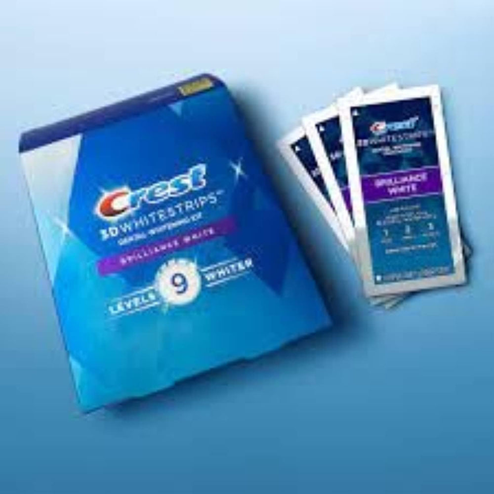 Close-up of Crest 3D Whitestrips Brilliance White strips